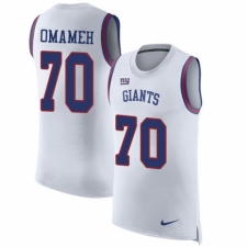 Men's Nike New York Giants #70 Patrick Omameh White Rush Player Name & Number Tank Top NFL Jersey