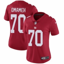 Women's Nike New York Giants #70 Patrick Omameh Red Alternate Vapor Untouchable Elite Player NFL Jersey