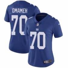 Women's Nike New York Giants #70 Patrick Omameh Royal Blue Team Color Vapor Untouchable Elite Player NFL Jersey