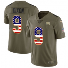 Men's Nike New York Giants #9 Riley Dixon Limited Olive  USA Flag 2017 Salute to Service NFL Jersey
