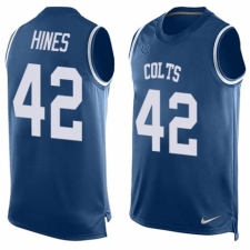 Men's Nike Indianapolis Colts #42 Nyheim Hines Limited Royal Blue Player Name & Number Tank Top NFL Jersey