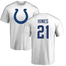 NFL Nike Indianapolis Colts #21 Nyheim Hines White Name & Number Logo T-Shirt