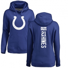 NFL Women's Nike Indianapolis Colts #21 Nyheim Hines Royal Blue Backer Pullover Hoodie