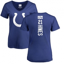 NFL Women's Nike Indianapolis Colts #21 Nyheim Hines Royal Blue Backer T-Shirt