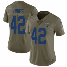 Women's Nike Indianapolis Colts #42 Nyheim Hines Limited Olive 2017 Salute to Service NFL Jersey