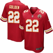 Men's Nike Kansas City Chiefs #22 Robert Golden Game Red Team Color NFL Jersey