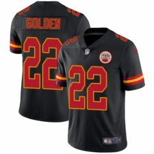Men's Nike Kansas City Chiefs #22 Robert Golden Limited Black Rush Vapor Untouchable NFL Jersey