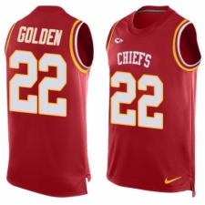 Men's Nike Kansas City Chiefs #22 Robert Golden Limited Red Player Name & Number Tank Top NFL Jersey