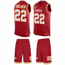 Men's Nike Kansas City Chiefs #22 Robert Golden Limited Red Tank Top Suit NFL Jersey