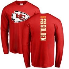NFL Nike Kansas City Chiefs #22 Robert Golden Red Backer Long Sleeve T-Shirt