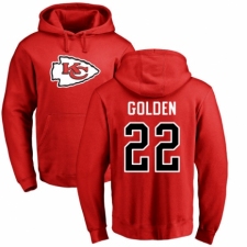 NFL Nike Kansas City Chiefs #22 Robert Golden Red Name & Number Logo Pullover Hoodie