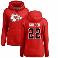 NFL Women's Nike Kansas City Chiefs #22 Robert Golden Red Name & Number Logo Pullover Hoodie