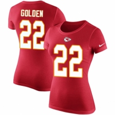NFL Women's Nike Kansas City Chiefs #22 Robert Golden Red Rush Pride Name & Number T-Shirt