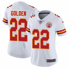 Women's Nike Kansas City Chiefs #22 Robert Golden White Vapor Untouchable Limited Player NFL Jersey