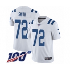 Men's Indianapolis Colts #72 Braden Smith White Vapor Untouchable Limited Player 100th Season Football Jersey