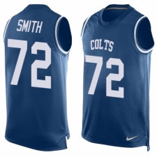 Men's Nike Indianapolis Colts #72 Braden Smith Limited Royal Blue Player Name & Number Tank Top NFL Jersey