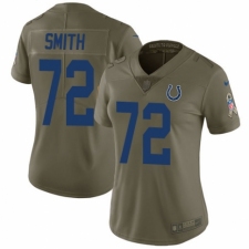 Women's Nike Indianapolis Colts #72 Braden Smith Limited Olive 2017 Salute to Service NFL Jersey