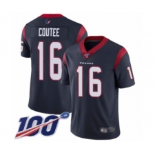 Men's Houston Texans #16 Keke Coutee Navy Blue Team Color Vapor Untouchable Limited Player 100th Season Football Jersey
