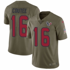 Men's Nike Houston Texans #16 Keke Coutee Limited Olive 2017 Salute to Service NFL Jersey
