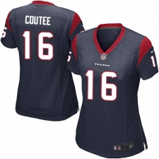 Women's Nike Houston Texans #16 Keke Coutee Game Navy Blue Team Color NFL Jersey