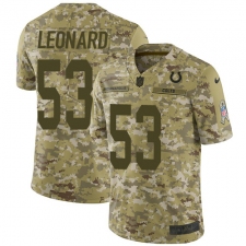 Men's Nike Indianapolis Colts #53 Darius Leonard Limited Camo 2018 Salute to Service NFL Jerseyy