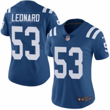 Women's Nike Indianapolis Colts #53 Darius Leonard Royal Blue Team Color Vapor Untouchable Elite Player NFL Jersey