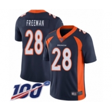 Men's Denver Broncos #28 Royce Freeman Navy Blue Alternate Vapor Untouchable Limited Player 100th Season Football Jersey