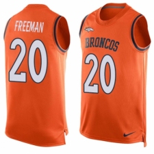 Men's Nike Denver Broncos #20 Royce Freeman Limited Orange Player Name & Number Tank Top NFL Jersey