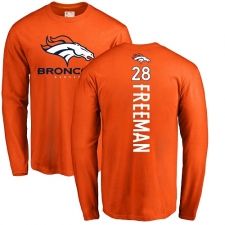 NFL Nike Denver Broncos #28 Royce Freeman Orange Backer Long Sleeve T-Shirt