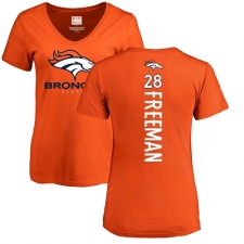 NFL Women's Nike Denver Broncos #28 Royce Freeman Orange Backer T-Shirt