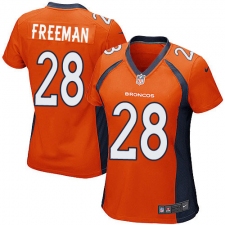Women Nike Denver Broncos #28 Royce Freeman Game Orange Team Color NFL Jersey