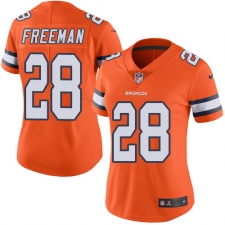 Women Nike Denver Broncos #28 Royce Freeman Limited Orange Rush Vapor Untouchable NFL Jersey