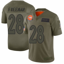 Women's Denver Broncos #28 Royce Freeman Limited Camo 2019 Salute to Service Football Jersey