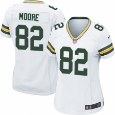 Women's Nike Green Bay Packers #82 J'Mon Moore Game White NFL Jersey