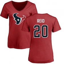 NFL Women's Nike Houston Texans #20 Justin Reid Red Name & Number Logo T-Shirt