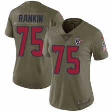 Women's Nike Houston Texans #75 Martinas Rankin Limited Olive 2017 Salute to Service NFL Jersey