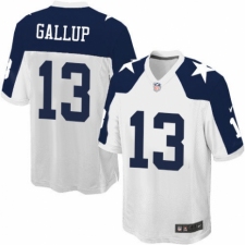 Men's Nike Dallas Cowboys #13 Michael Gallup Game White Throwback Alternate NFL Jersey