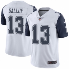 Men's Nike Dallas Cowboys #13 Michael Gallup Limited White Rush Vapor Untouchable NFL Jersey