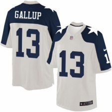 Men's Nike Dallas Cowboys #13 Michael Gallup Limited White Throwback Alternate NFL Jersey
