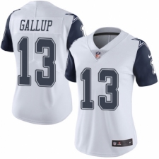 Women's Nike Dallas Cowboys #13 Michael Gallup Limited White Rush Vapor Untouchable NFL Jersey
