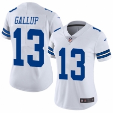 Women's Nike Dallas Cowboys #13 Michael Gallup White Vapor Untouchable Limited Player NFL Jersey
