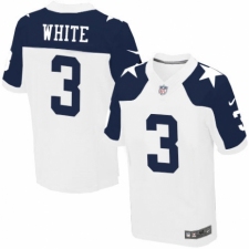 Men's Nike Dallas Cowboys #3 Mike White Elite White Throwback Alternate NFL Jersey