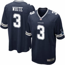 Men's Nike Dallas Cowboys #3 Mike White Game Navy Blue Team Color NFL Jersey