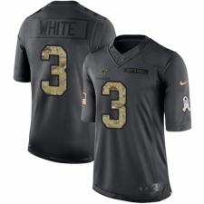 Men's Nike Dallas Cowboys #3 Mike White Limited Black 2016 Salute to Service NFL Jersey