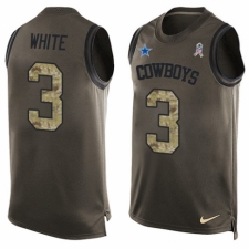 Men's Nike Dallas Cowboys #3 Mike White Limited Green Salute to Service Tank Top NFL Jersey
