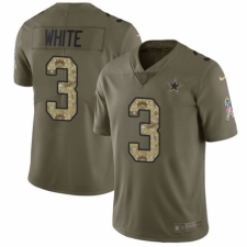 Men's Nike Dallas Cowboys #3 Mike White Limited Olive/Camo 2017 Salute to Service NFL Jersey