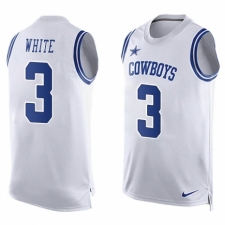 Men's Nike Dallas Cowboys #3 Mike White Limited White Player Name & Number Tank Top NFL Jersey