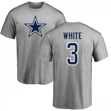 NFL Nike Dallas Cowboys #3 Mike White Ash Name & Number Logo T-Shirt