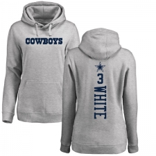 NFL Women's Nike Dallas Cowboys #3 Mike White Ash Backer Pullover Hoodie