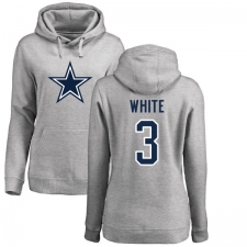 NFL Women's Nike Dallas Cowboys #3 Mike White Ash Name & Number Logo Pullover Hoodie